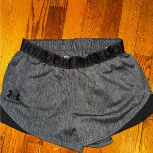 Under Armour Women's Freedom Charcoal Gray and Black Shorts